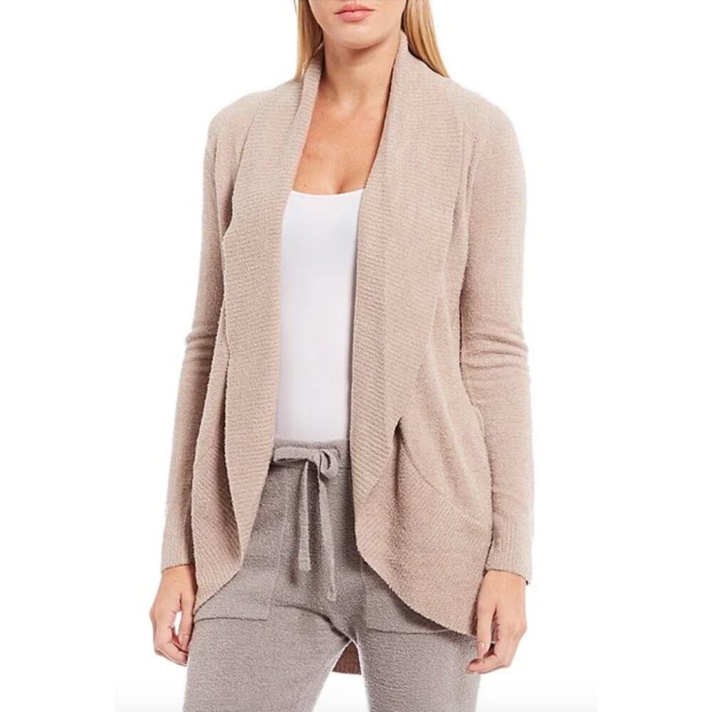 Barefoot Dreams Beige Taupe Casual Cozychic Lite Circle Cardigan Sweater, Medium